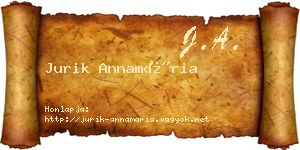 Jurik Annamária névjegykártya